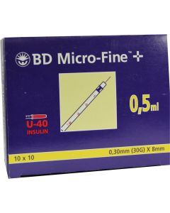 BD MICRO-FINE+ Insulinspr.0,5 ml U40 8 mm