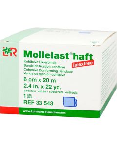 MOLLELAST haft Binden latexfrei 6 cmx20 m blau