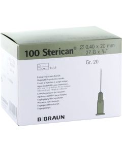 STERICAN Kanülen Luer-Lok 0,40x20 mm Gr.20 grau