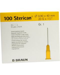 STERICAN Kanülen Luer-Lok 0,90x40 mm Gr.1 gelb