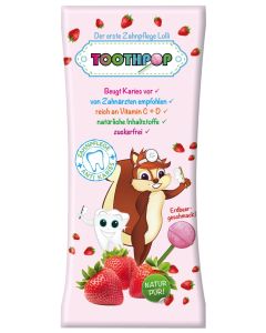 TOOTHPOP Zahnpflege-Lolli Erdbeergeschmack