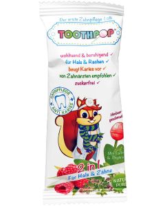 TOOTHPOP Zahnpflege-Lolli f.Hals &amp; Zähne Himbeerg.