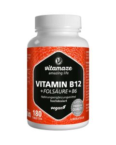 VITAMIN B12 1.000 myg hochdos.+B9+B6 vegan Tabl.