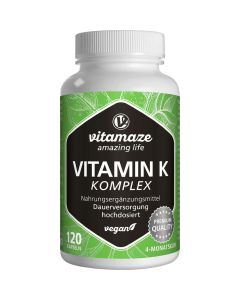 VITAMIN K1+K2 Komplex hochdosiert vegan Kapseln