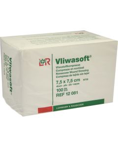 VLIWASOFT Vlieskompressen 7,5x7,5 cm unsteril 4l.