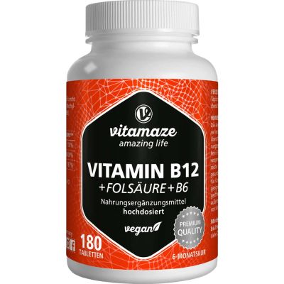 VITAMIN B12 1.000 myg hochdos.+B9+B6 vegan Tabl.