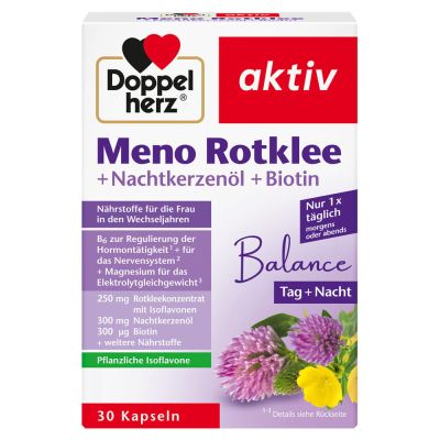 DOPPELHERZ Meno Rotklee+Nachtkerzenöl+Biotin Kaps.