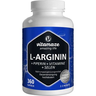 L-ARGININ 750 mg hochd.+Piperin+Vitamine Kapseln