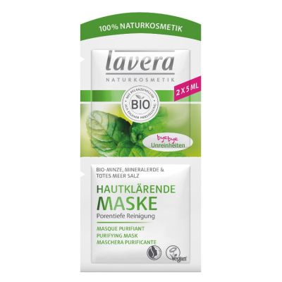 LAVERA hautklärende Maske Minze 4sprachig