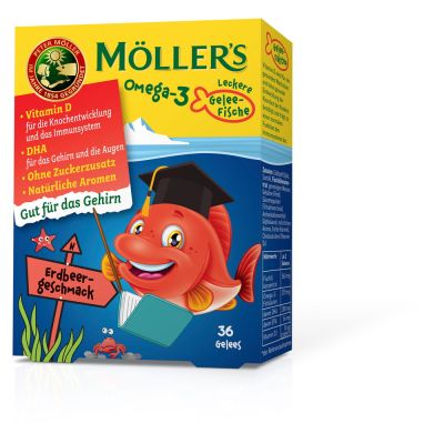 MÖLLER''S Omega-3 Gelee Fisch Erdbeere Kautabletten