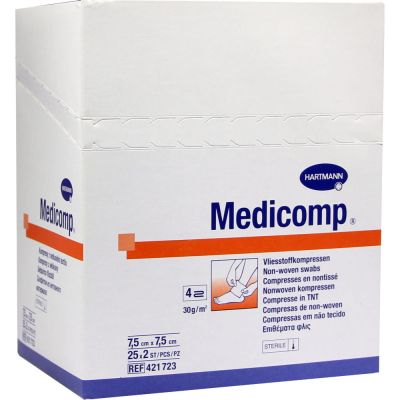 MEDICOMP Kompressen 7,5x7,5 cm steril