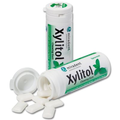 MIRADENT Zahnpflegekaugummi Xylitol Spearmint