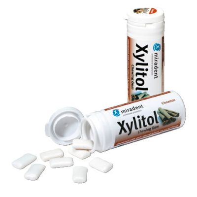 MIRADENT Zahnpflegekaugummi Xylitol Zimt