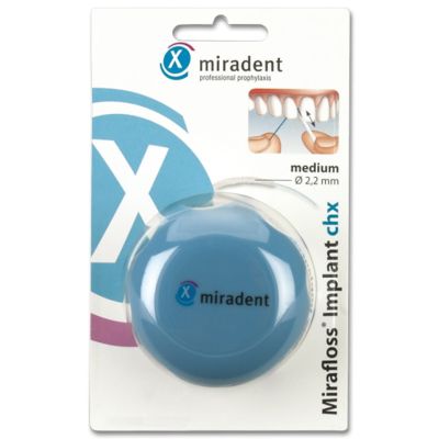 MIRADENT Zahnseide Mirafloss Implant chx medium