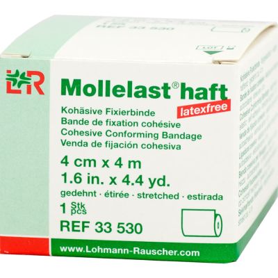 MOLLELAST haft Binden latexfrei 4 cmx4 m weiss