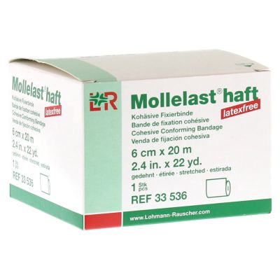 MOLLELAST haft Binden latexfrei 6 cmx20 m weiss