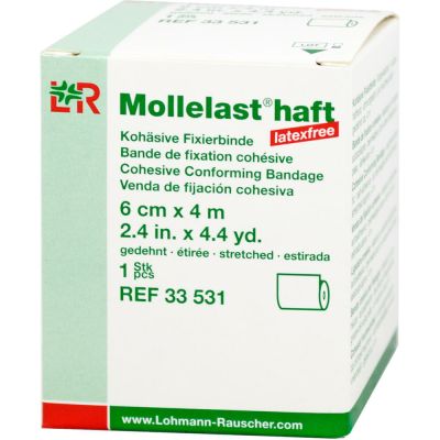 MOLLELAST haft Binden latexfrei 6 cmx4 m weiss