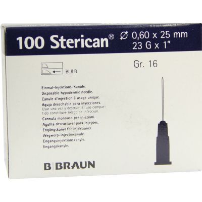 STERICAN Kanülen Luer-Lok 0,60x25 mm Gr.16 blau