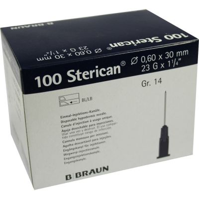 STERICAN Kanülen Luer-Lok 0,60x30 mm Gr.14 blau