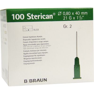 STERICAN Kanülen Luer-Lok 0,80x40 mm Gr.2 grün