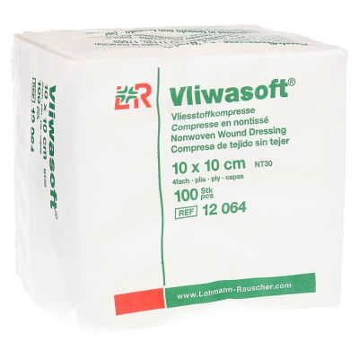 VLIWASOFT Vlieskompressen 10x10 cm unsteril 4l.